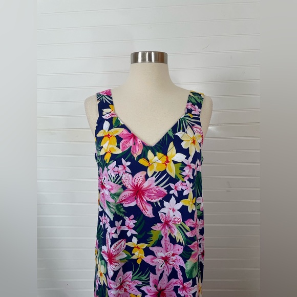 Cuddl Duds® Cozy Tiered Maxi Dress / Nightgown Size Small NWOT Tropical Floral - Picture 3 of 6